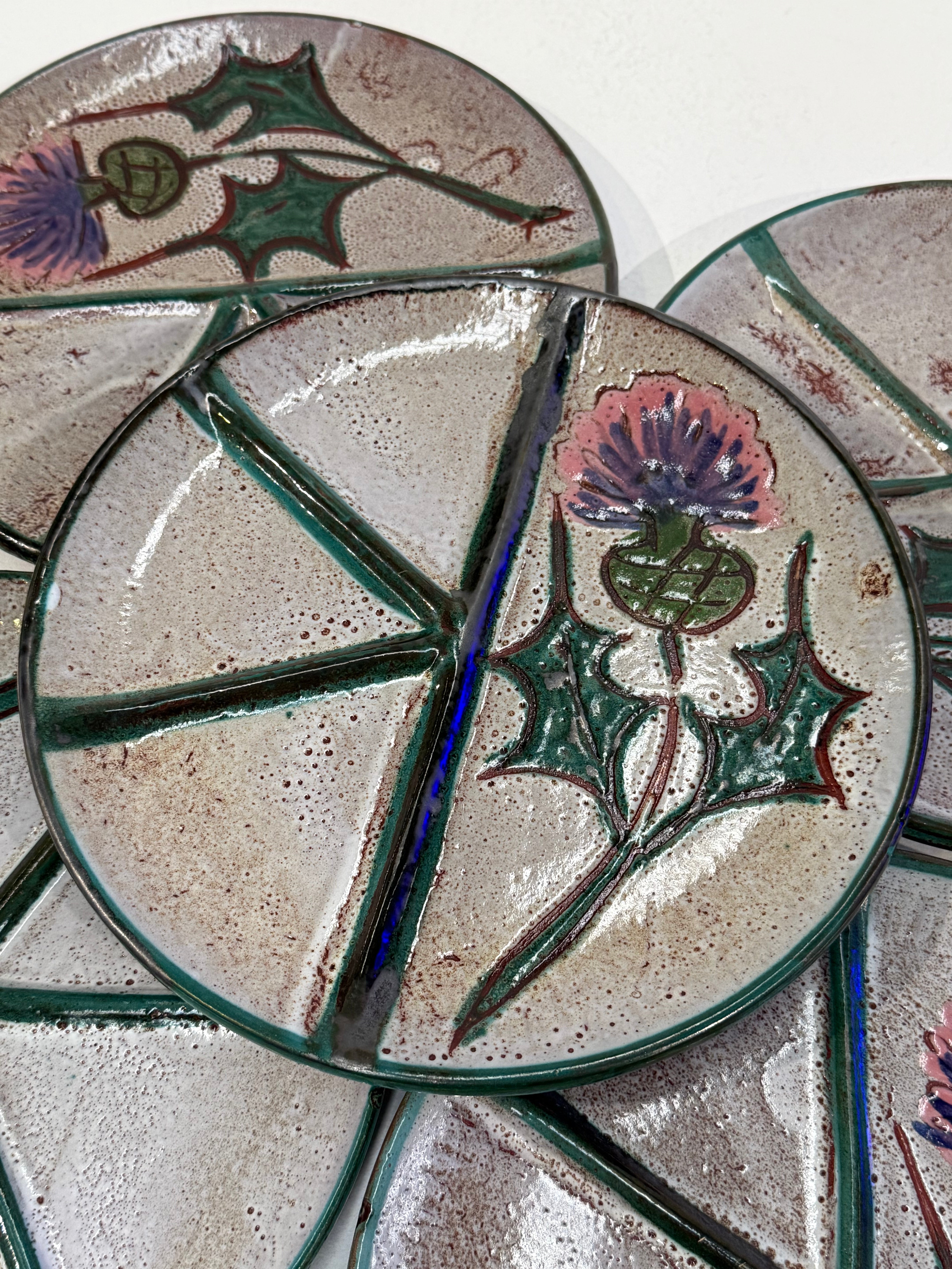 Vintage French Ceramic Plate - Six Available