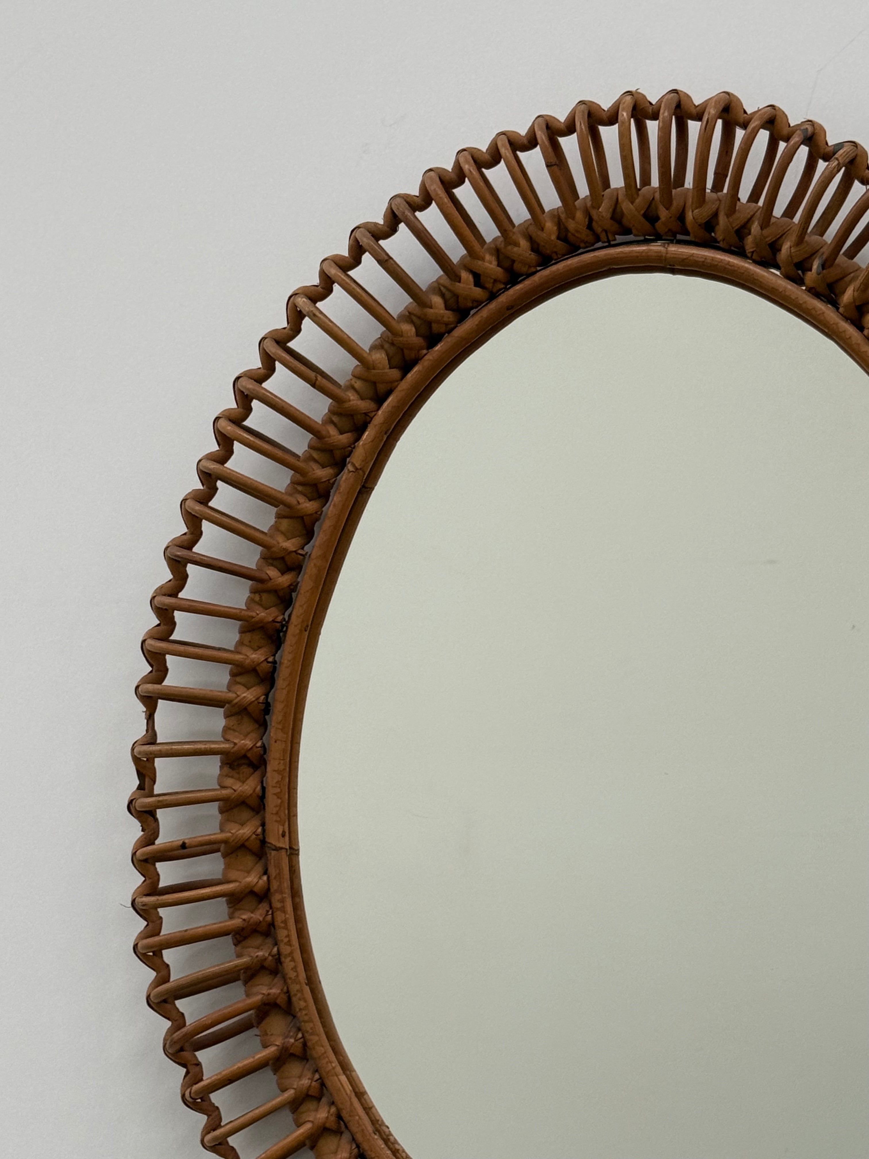 1960’s Italian Bamboo Mirror by Bonacina
