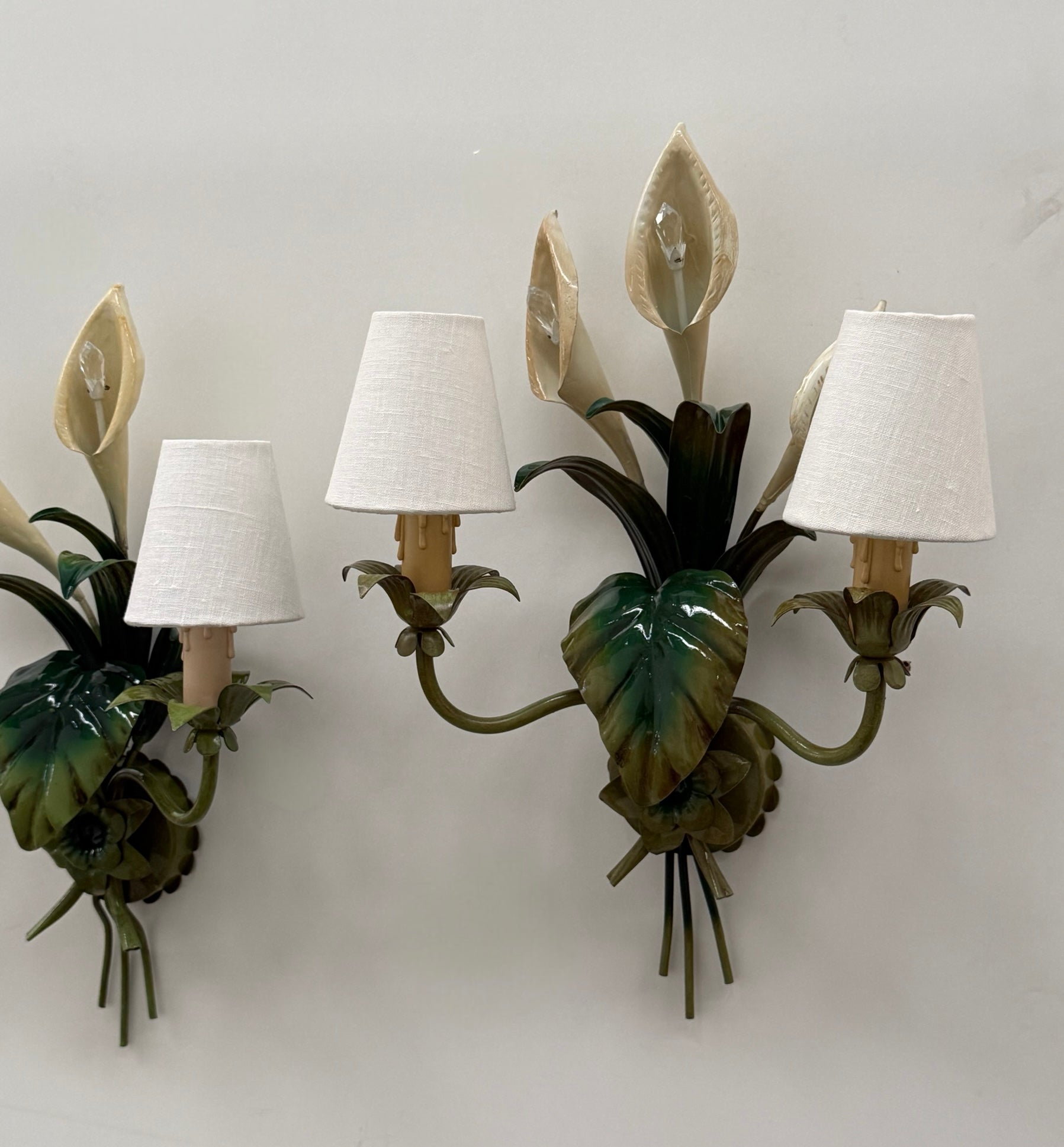Pair of 1960’s French Toleware Wall Lights