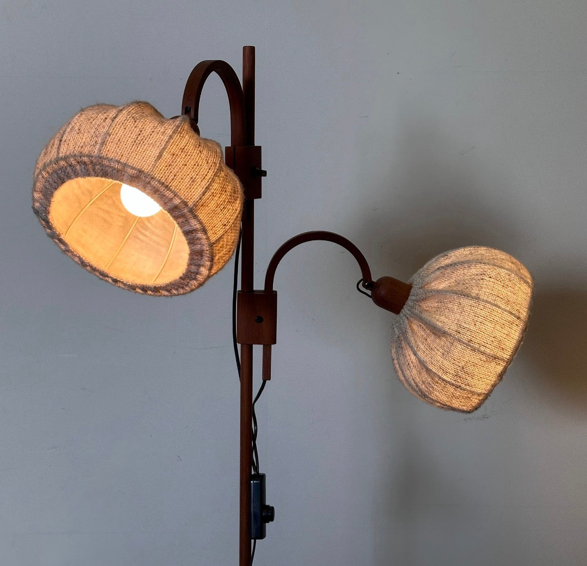 1970s Danish Teak Double Floor Lamp by Domus