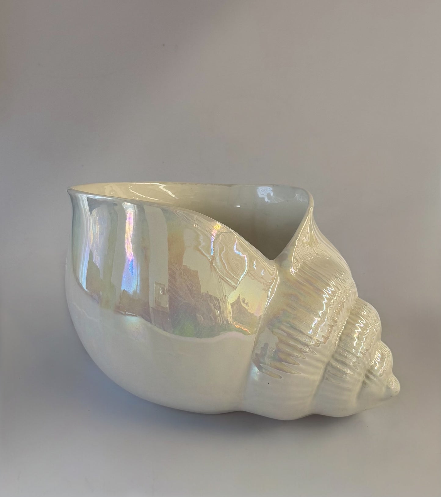 Large Italian 'Este Ceramiche' Ceramic Shell Vase