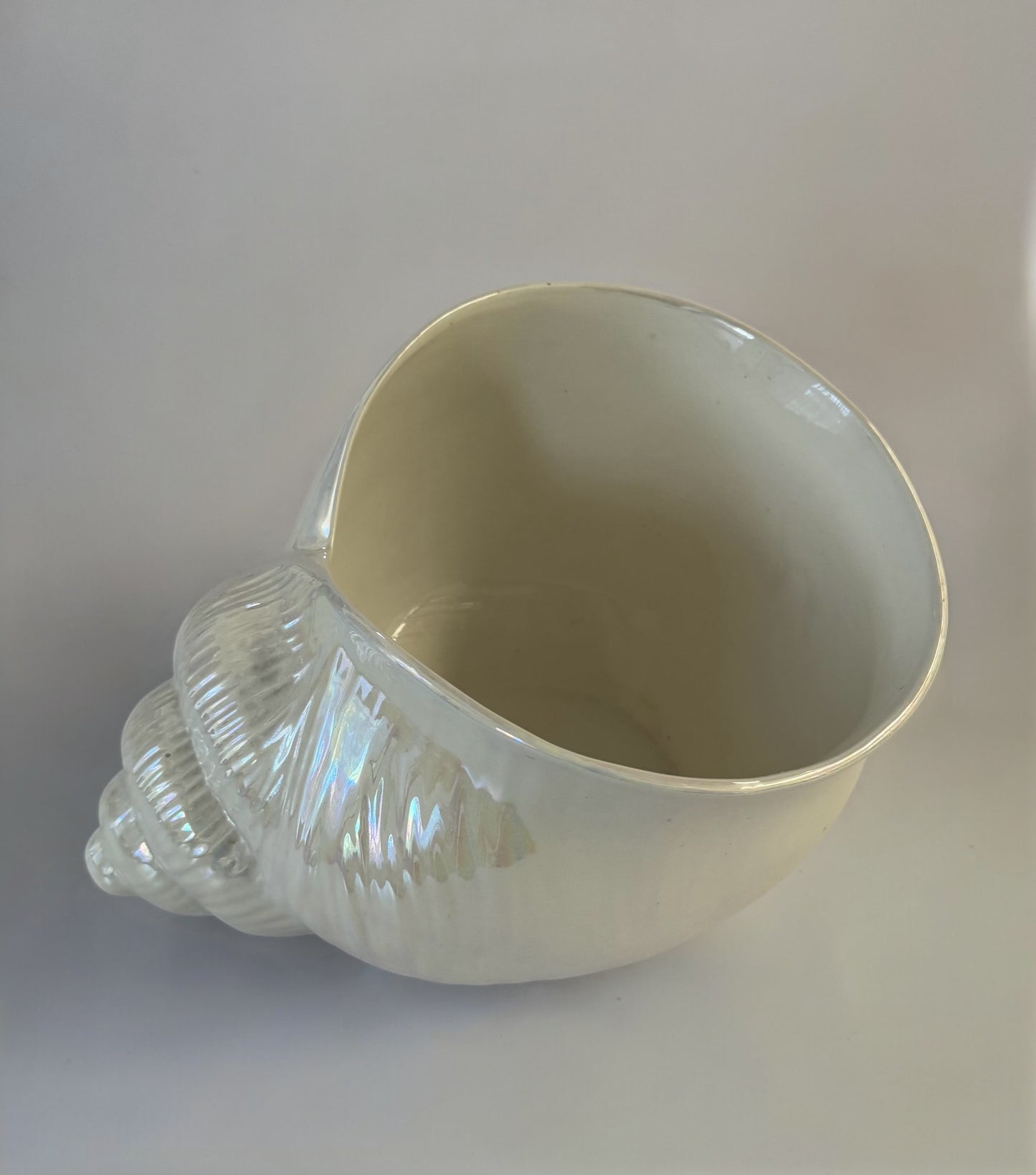 Large Italian 'Este Ceramiche' Ceramic Shell Vase