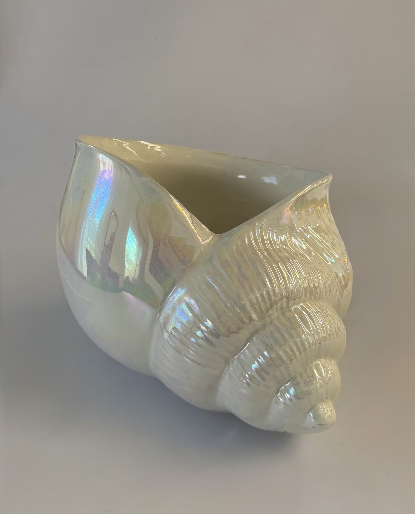 Large Italian 'Este Ceramiche' Ceramic Shell Vase