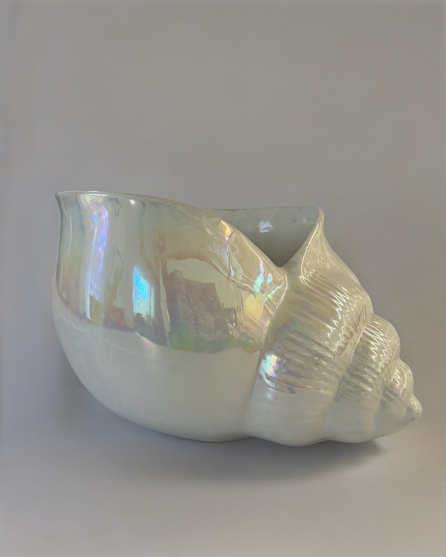 Large Italian 'Este Ceramiche' Ceramic Shell Vase