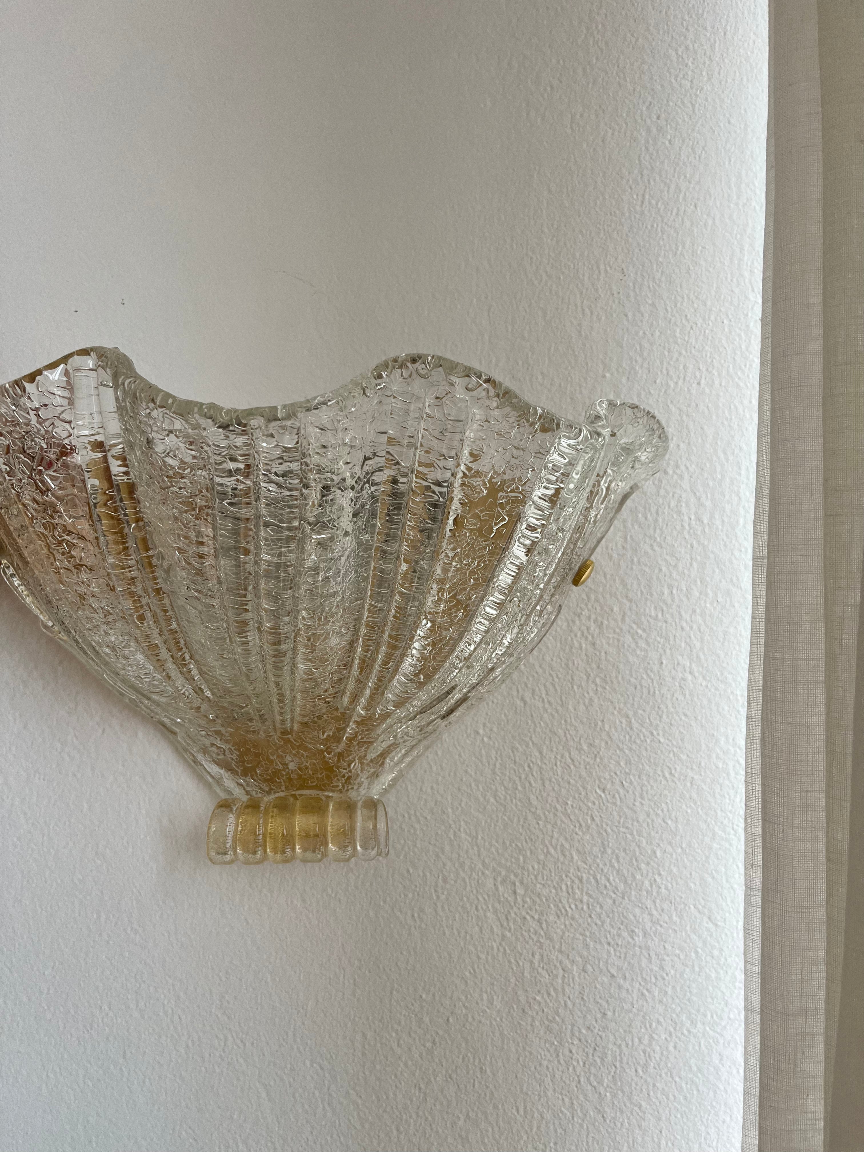 Murano Glass Shell Wall Light