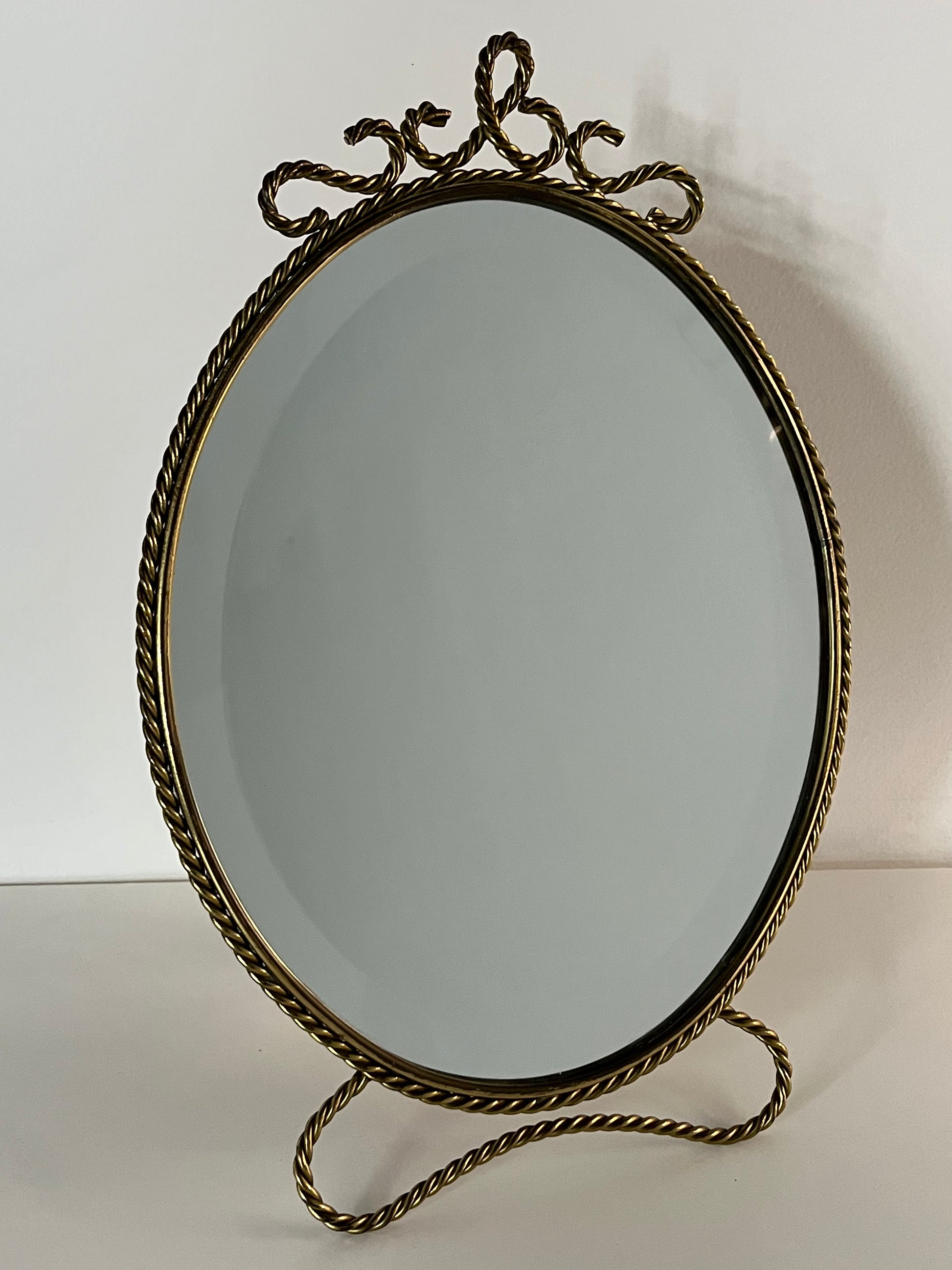 Vintage Italian Brass Vanity Table Mirror