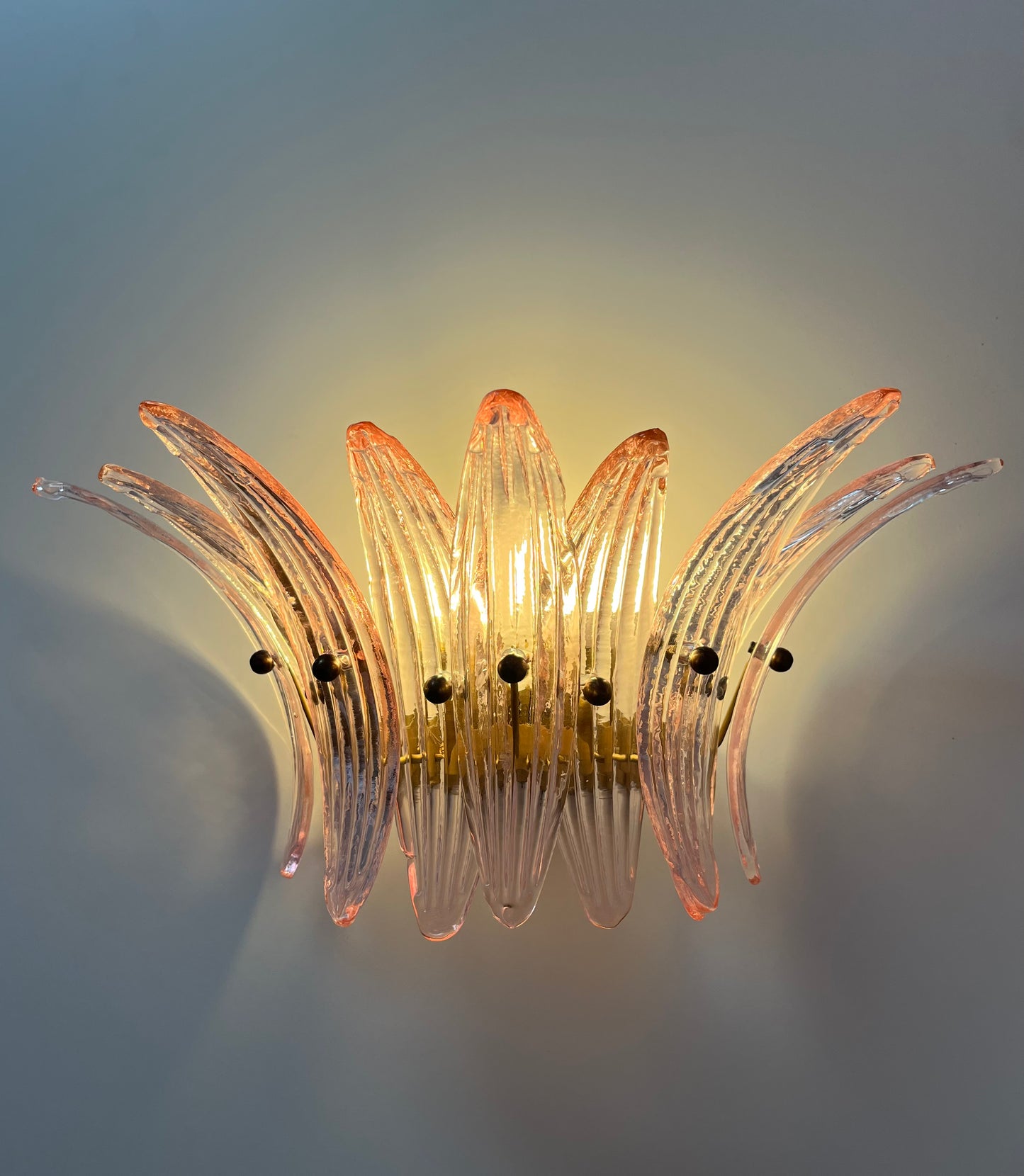 Pair of Murano Glass Palmette Wall Lights