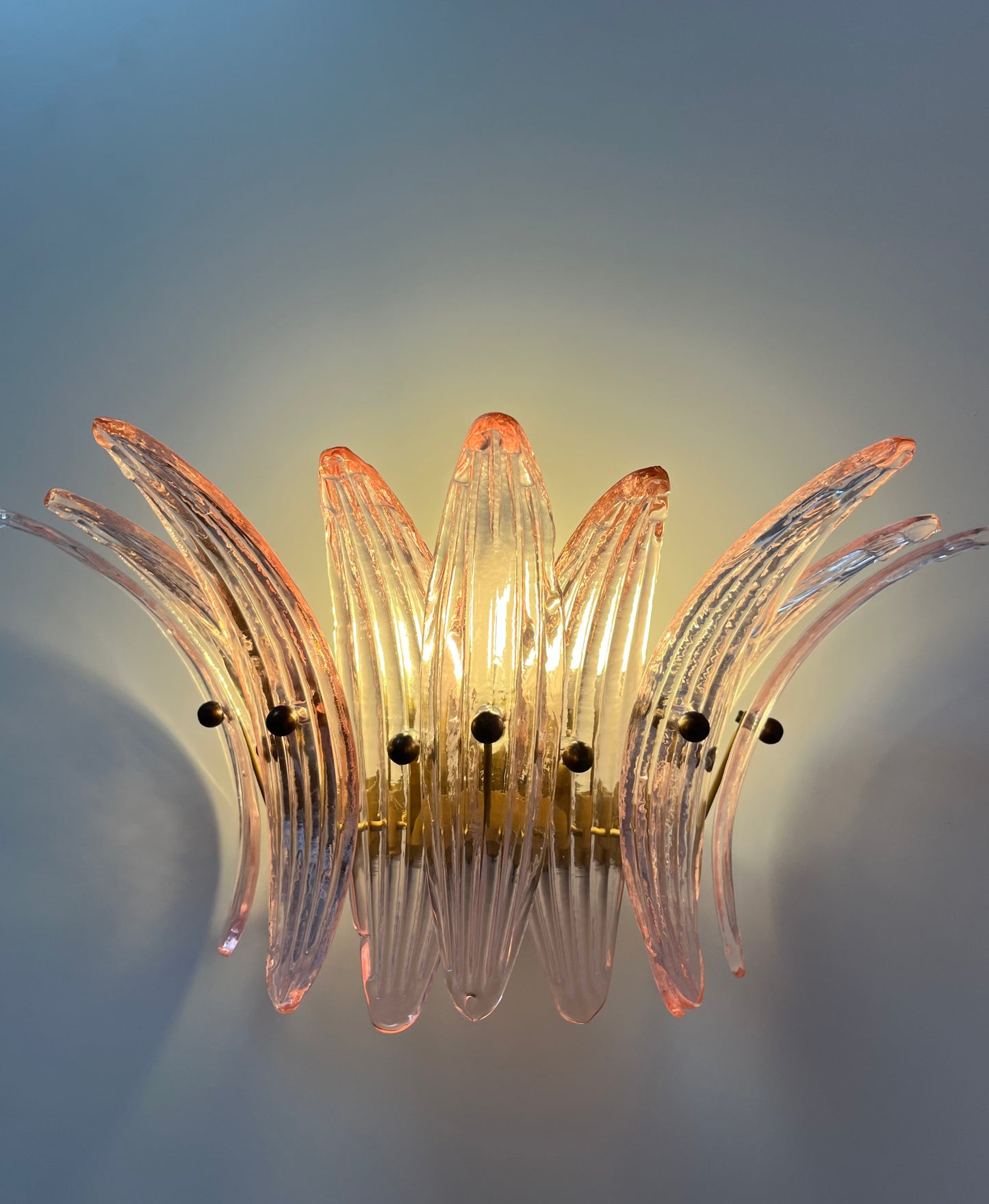 Pair of Murano Glass Palmette Wall Lights