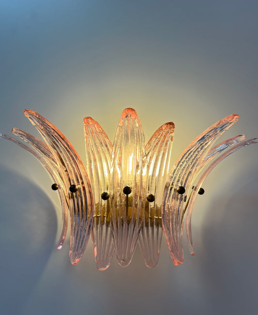 Pair of Murano Glass Palmette Wall Lights