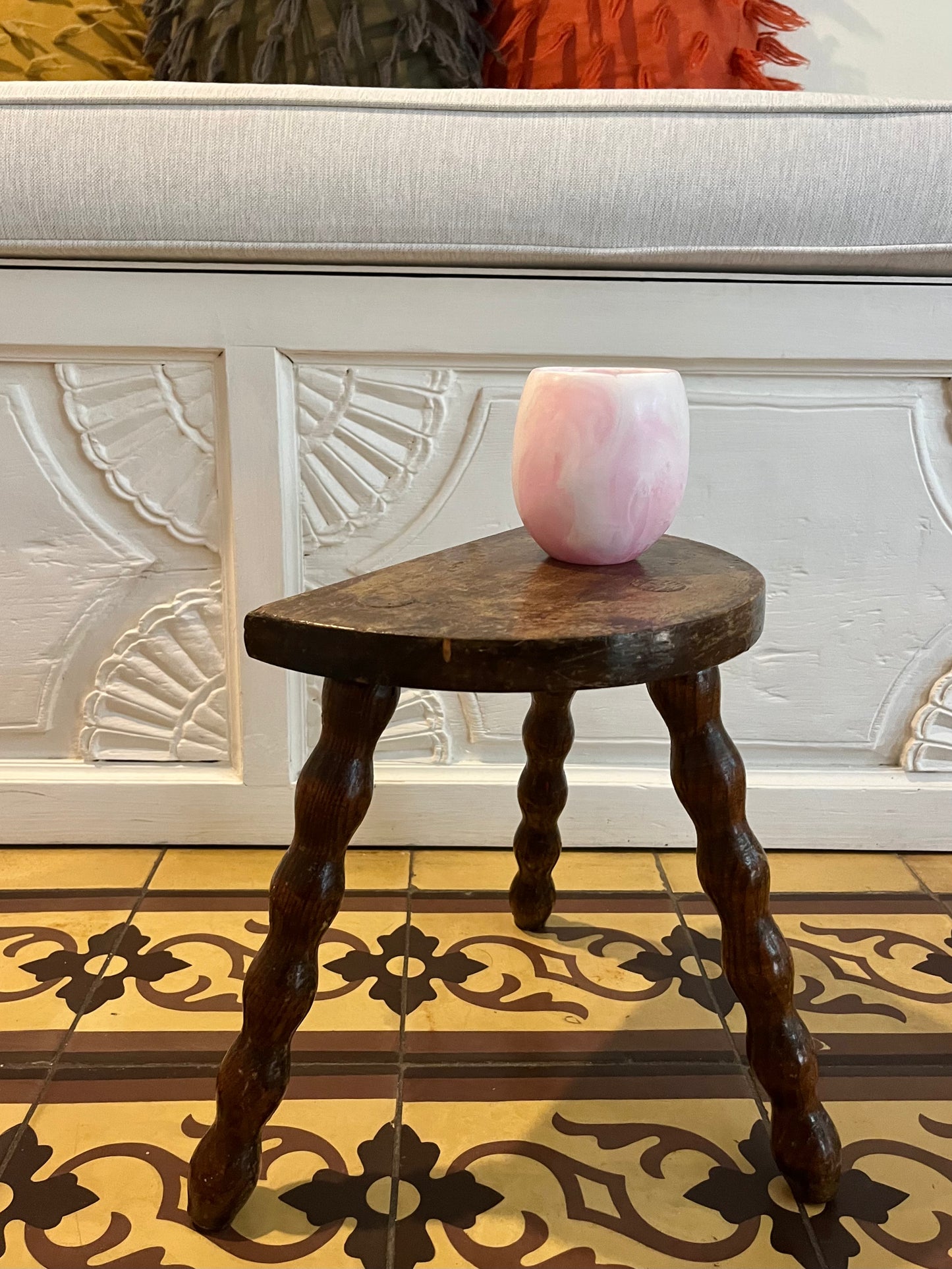 Vintage French Bobbin Tabouret